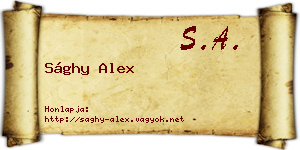 Sághy Alex névjegykártya
